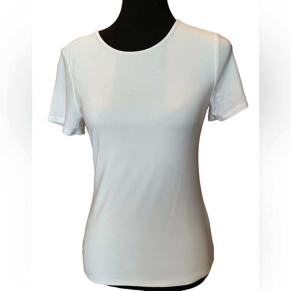 New ~ HALOGEN ~ Round Neck Top Small ~ Layering closet STAPLE
